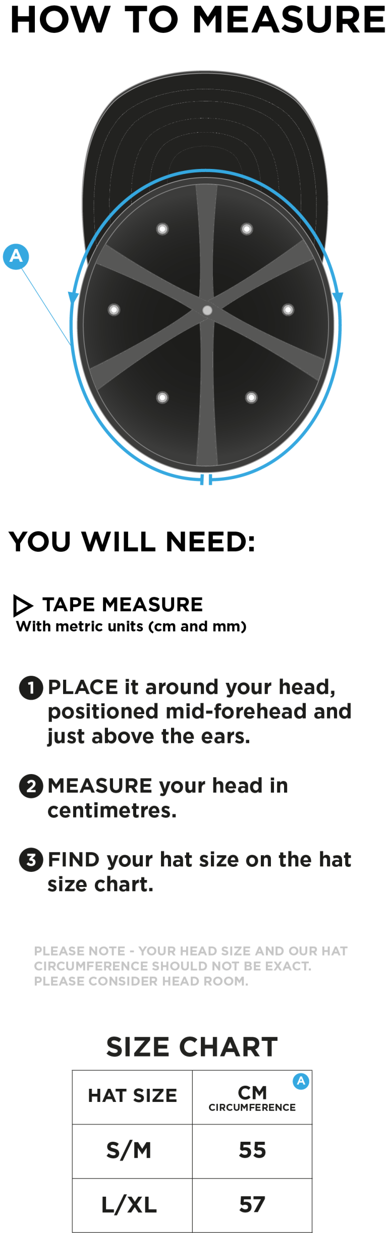 Bar Hill CC - Fuse Flexi Cap - Maroon - Size Guide